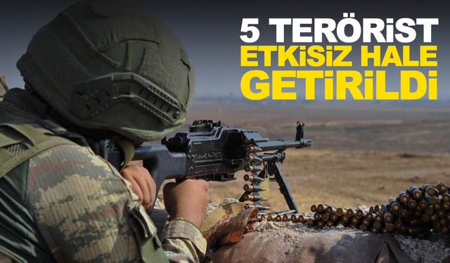 Fırat Kalkanı bölgesinde 5 terörist etkisiz hale getirildi