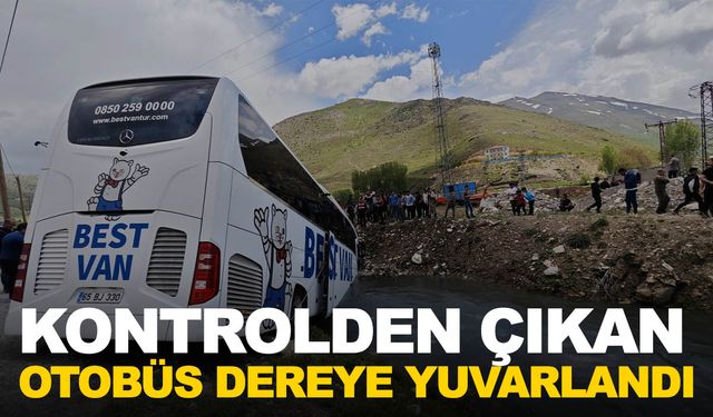 Kontrolden çıkan otobüs dereye yuvarlandı: 5 yaralı