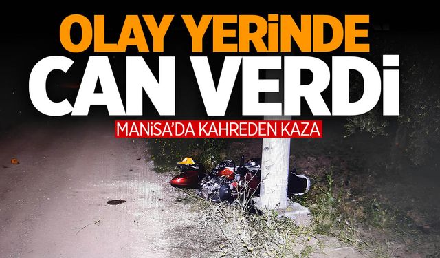 Manisa'da acı kaza: Beton direğe saplandı