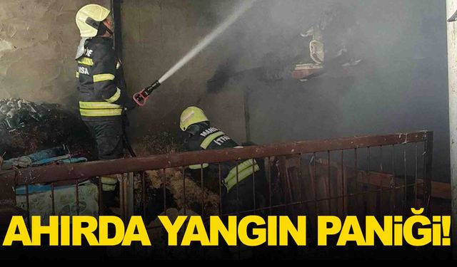 Manisa’da ahırda yangın! Son anda kurtuldular