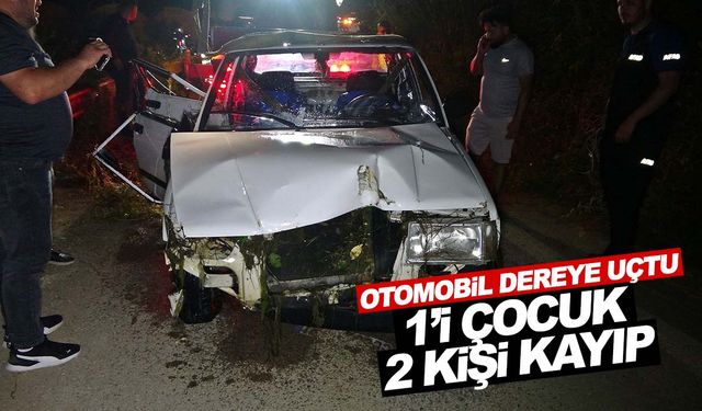 Otomobil köprüden dereye uçtu: 1’i çocuk 2 kişi kayıp