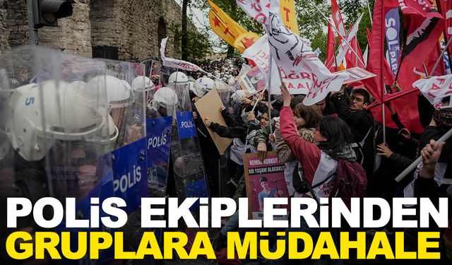 Taksim'e yürümeye çalışan gruplara polis ekipleri müdahale etti