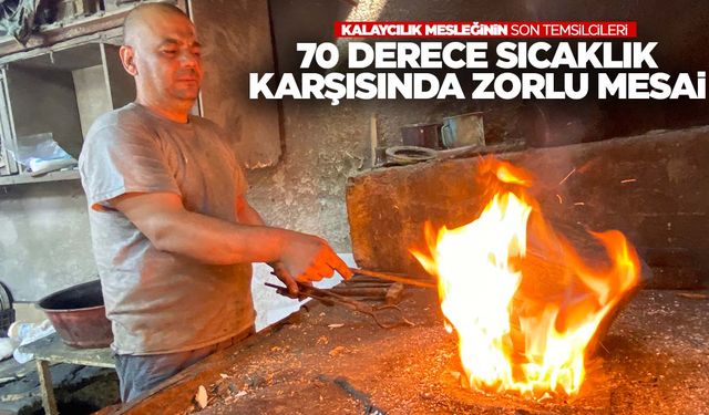 70 derece sıcaklıkta ekmek parası… 40 derece hava onlara serin geliyor!