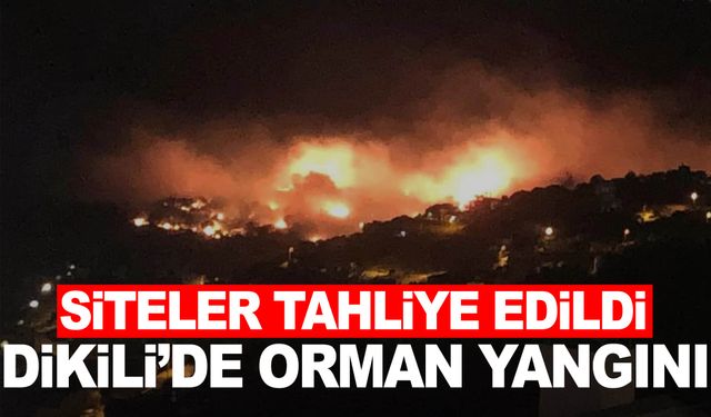 Dikili’de orman yangını! Siteler tahliye edildi…