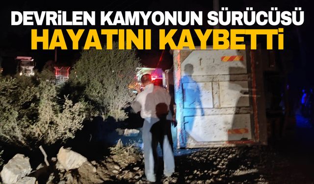 İzmir’de acı kaza! Devrilen kamyonun sürücüsü hayatını kaybetti