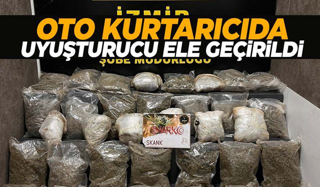 İzmir’de oto kurtarıcıda kilolarca skunk ele geçirildi!