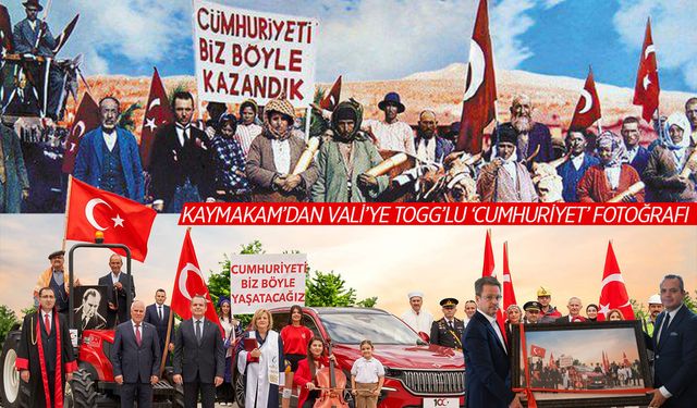 Kaymakam’dan Vali’ye Togg’lu ‘Cumhuriyet’ fotoğrafı