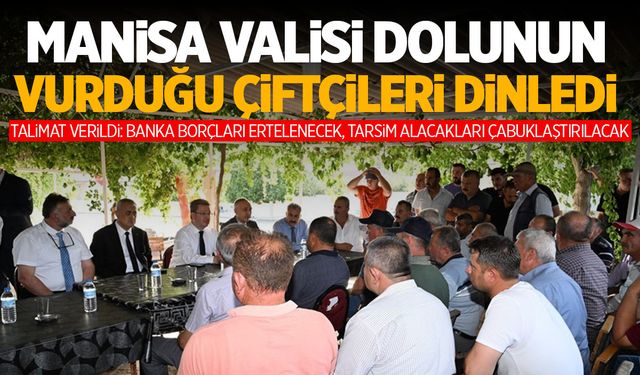 Manisa Valisi dolu zararına uğrayan çiftçileri dinledi