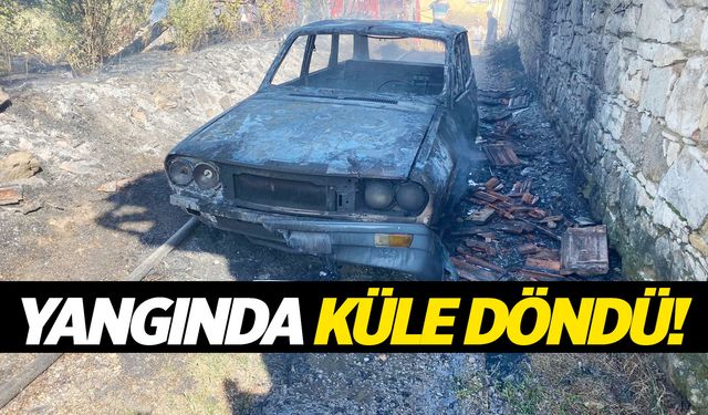 Manisa'da peş peşe yangınlar... Kuru ot yangınında otomobil küle döndü!