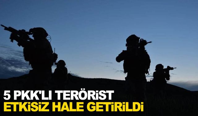 MSB: 5 PKK'lı terörist etkisiz hale getirildi