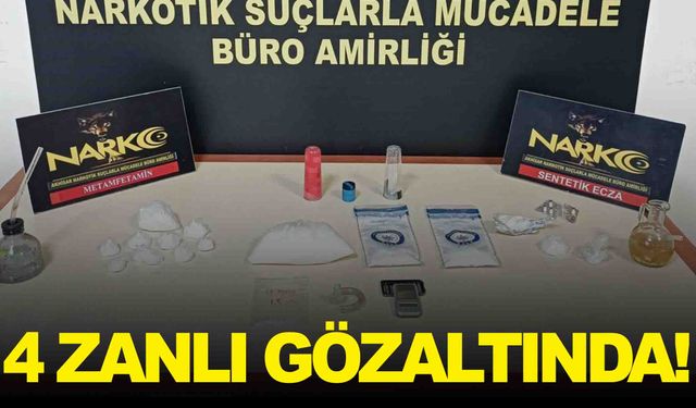 Polisten uyuşturucu tacirlerine operasyon… 4 zanlı gözaltında