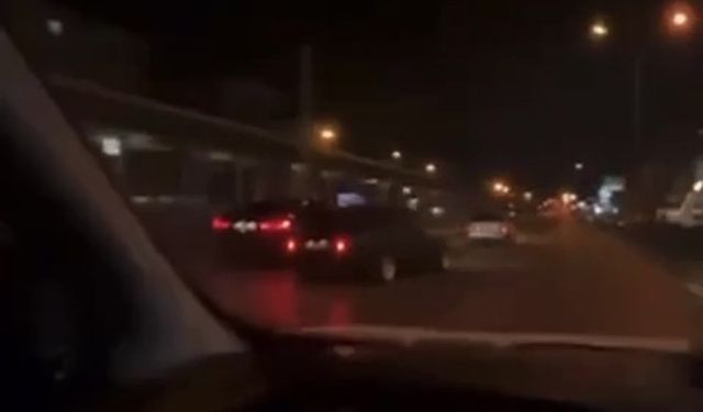 Yarışan araçlar trafikte dehşet saçtı