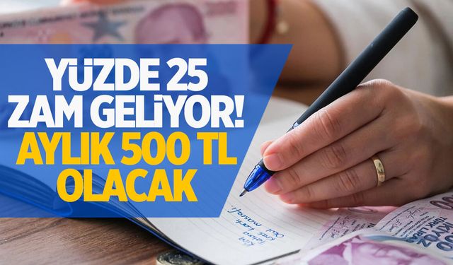 Aylık 500 TL olacak! Yüzde 25 zam geliyor... Hepsi yapacak