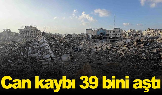 Gazze'de can kaybı 39 bini aştı