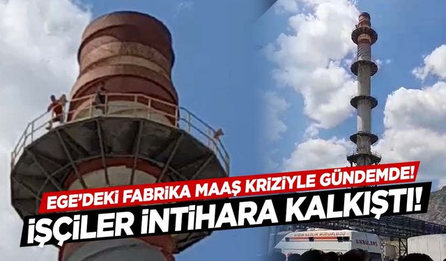 Ege’deki kağıt fabrikasında maaş krizi! İşçiler kuleye çıktı!