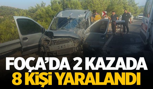 Foça'daki trafik kazalarında 8 kişi yaralandı