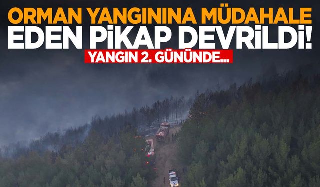 İzmir’deki yangın ikinci gününde... Müdahaleye giden ekip kaza yaptı!
