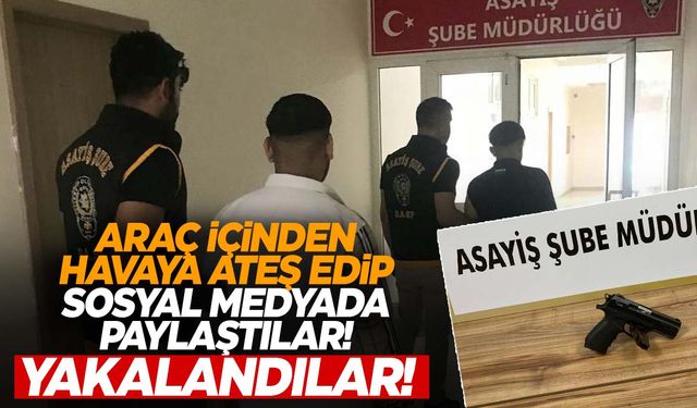 Manisa’da araç içinden havaya ateş ettikleri anları sosyal medyada paylaştılar!