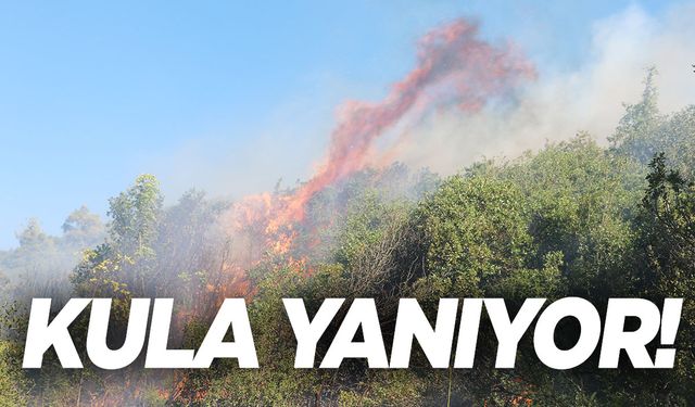 Kula’da yangın! Havadan ve karadan müdahale ediliyor!