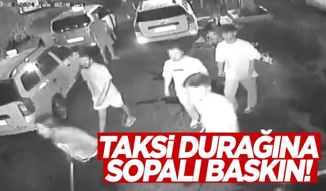 Muğla’da ellerinde sopalarla taksi durağını bastılar!