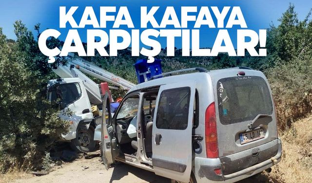 Salihli’de kaza… Kamyonetle hafif ticari araç çarpıştı!