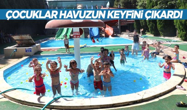 Turgutlulu çocuklar havuzların keyfini çıkardı