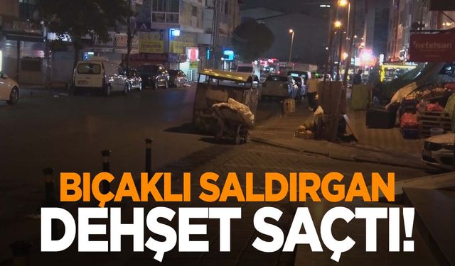 Bıçaklı saldırgan 1'i polis 2 kişiyi yaraladı!