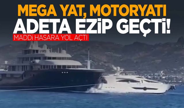 Bodrum’da milyon dolarlık kaza! Mega yat, motoryata çarptı!