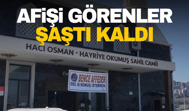 Bursa’da Camiye asılan afişi görenler hayrete düştü