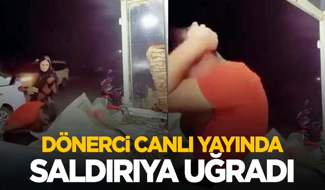 Canlı yayın yapan dönerciye silahlı saldırı! Kadın müşterinin sakinliği şaşırttı!