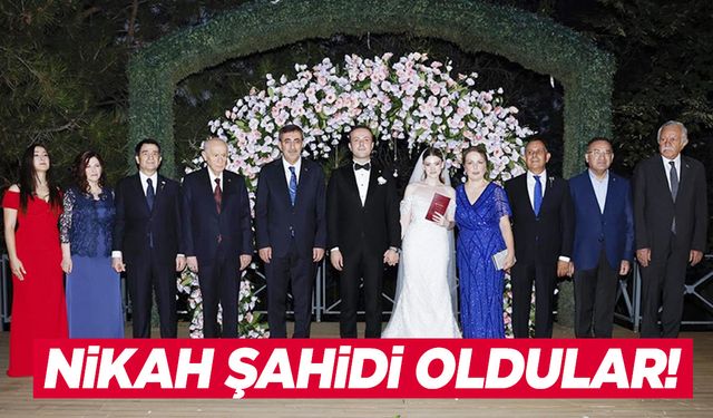 Cumhurbaşkanı Yardımcısı Yılmaz ve MHP lideri Bahçeli nikah şahidi oldu!