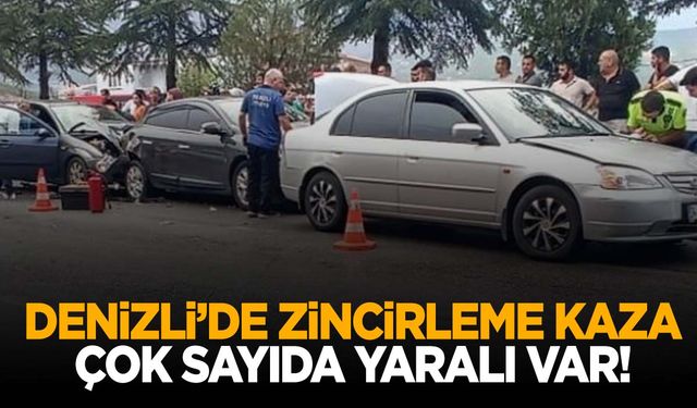 Denizli’de şiddetli yağışın ardından 6 araç birbirine girdi!