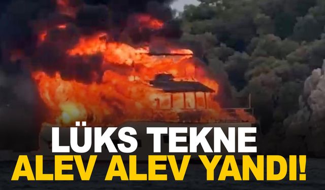 Ege’de tekne cayır cayır yandı!