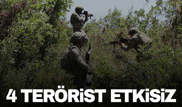 Irak'ın kuzeyinde 4 PKK'lı terörist etkisiz hale getirildi