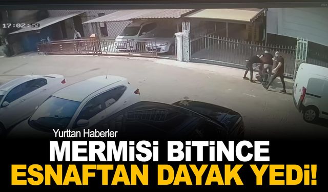 Kuyumcuya ateş açan şahıs mermisi bitince esnaftan dayak yedi