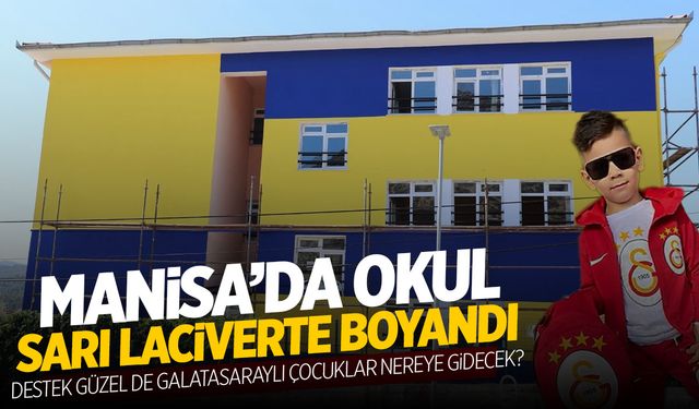 Manisa'da köy okulu sarı laciverte boyandı