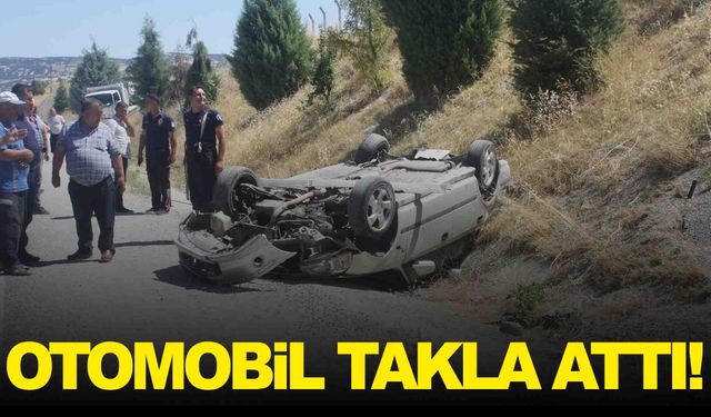 Manisa’da otomobil takla attı… Burunları bile kanamadı!