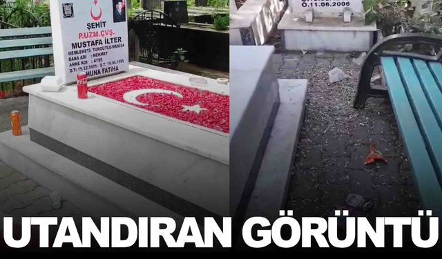 Manisa’nın ilçesinde şehit mezarlarına saygısızlık!