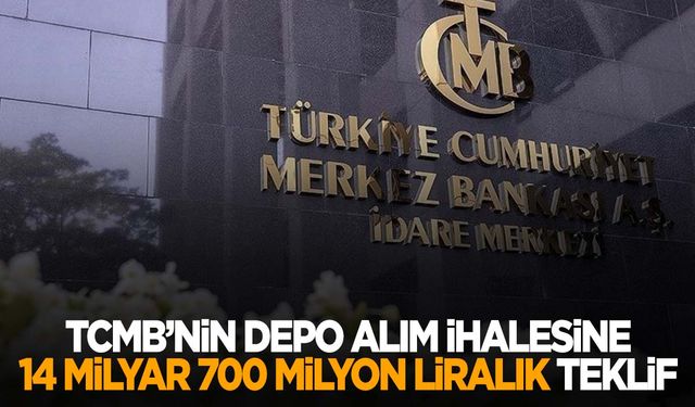 Merkez Bankası’nın TL depo alım ihalesine 14,7 milyar lira teklif!