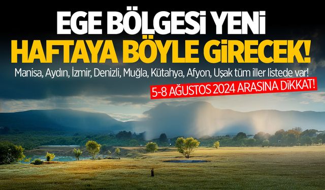 Ege Bölgesi yeni haftaya böyle girecek! 5-8 Ağustos 2024 arasına dikkat! Ege Bölgesi Hava Durumu