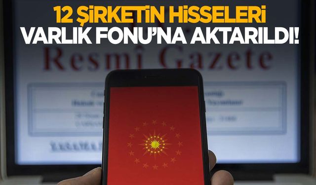 Resmi Gazete’de yayımlandı! 12 şirketin hissesi Türkiye Varlık Fonu’nda!