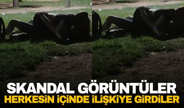 Kocaeli'nde parkta kimseye aldırış etmeden ilişkiye girdiler