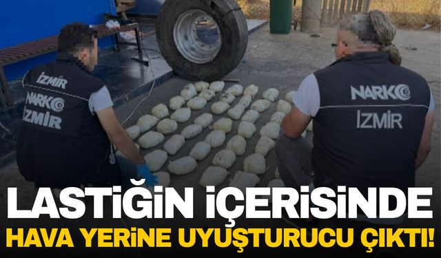 Uyuşturucu tacirleri durmak bilmiyor… Tırın lastiğine uyuşturucu saklamış!