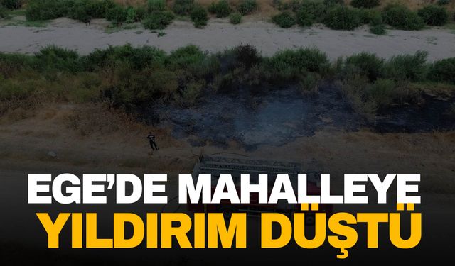 Aydın'da mahalleye yıldırım düştü, yangın çıktı