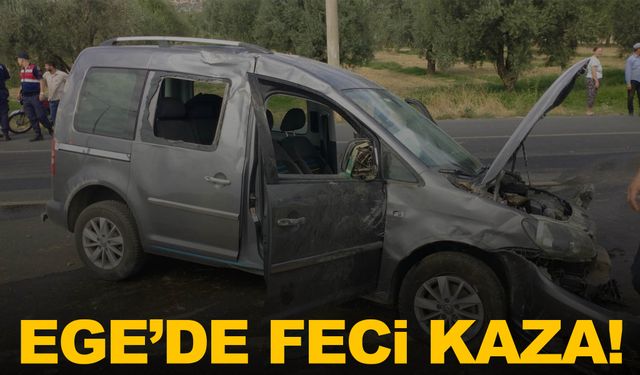 Ege’de trafik kazası! Aydınlatma direğine çarparak durabildi