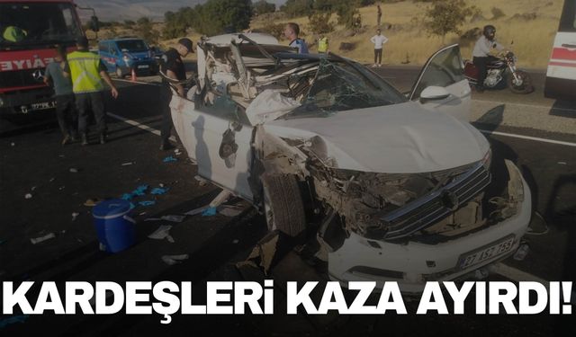 Gaziantep'te feci kaza iki kardeşi hayattan kopardı