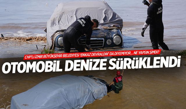 İzmir’de Yağış Sonrası Su Baskını: Otomobil Denize Sürüklendi