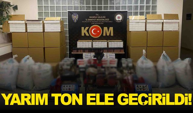 Manisa emniyetinden kaçak tütüne darbe… Yarım ton kıyılmış tütün…