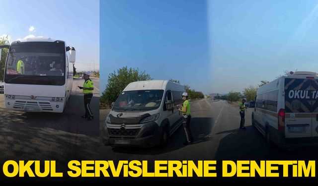 Manisa polisinden okul servisi denetimi