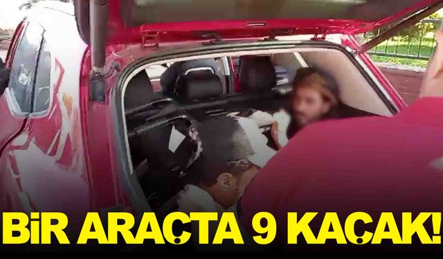 Manisa’da çalıntı araçtan 9 göçmen çıktı!